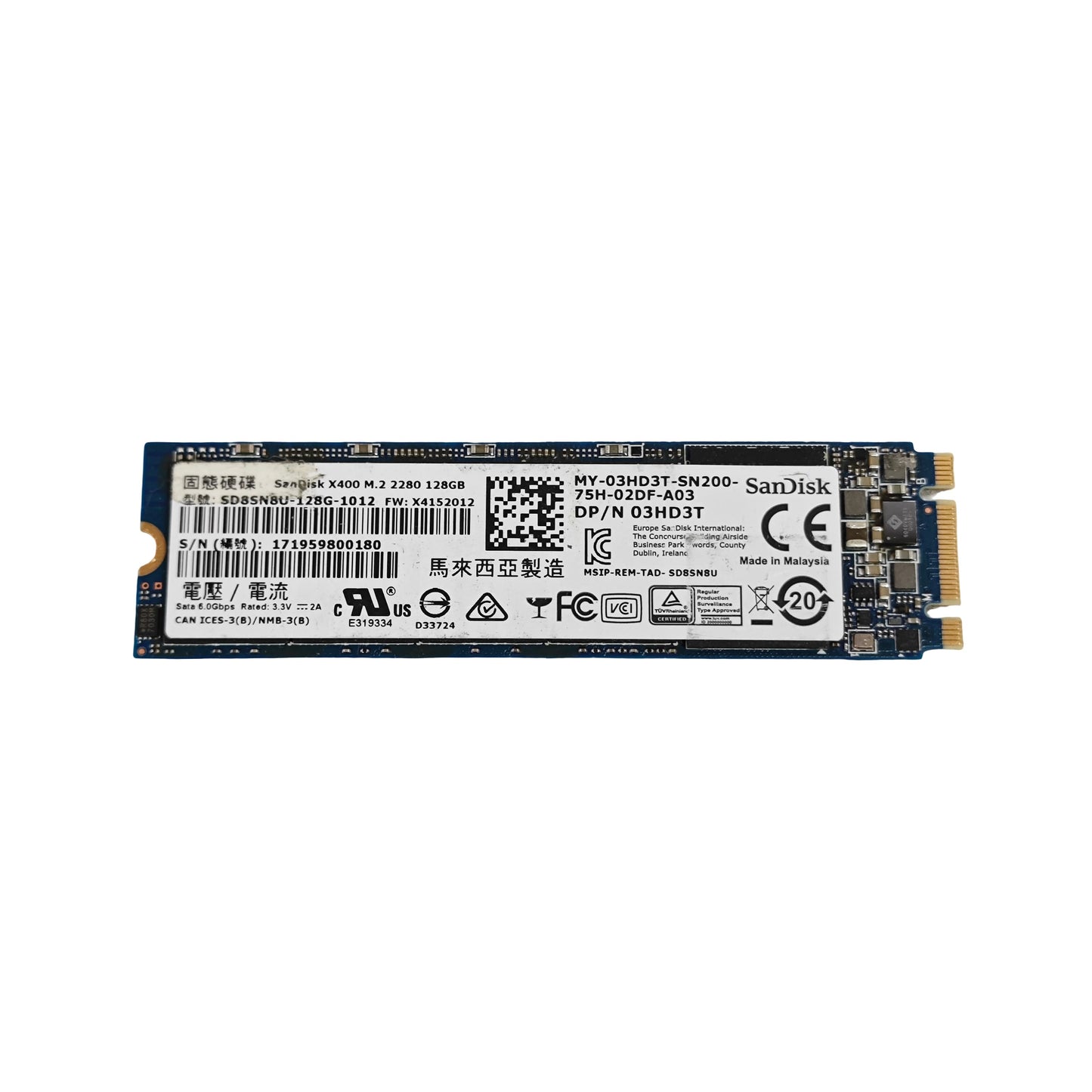 SSD SanDisk X400 256 Go M.2 2280 SATA (Reconditionné)