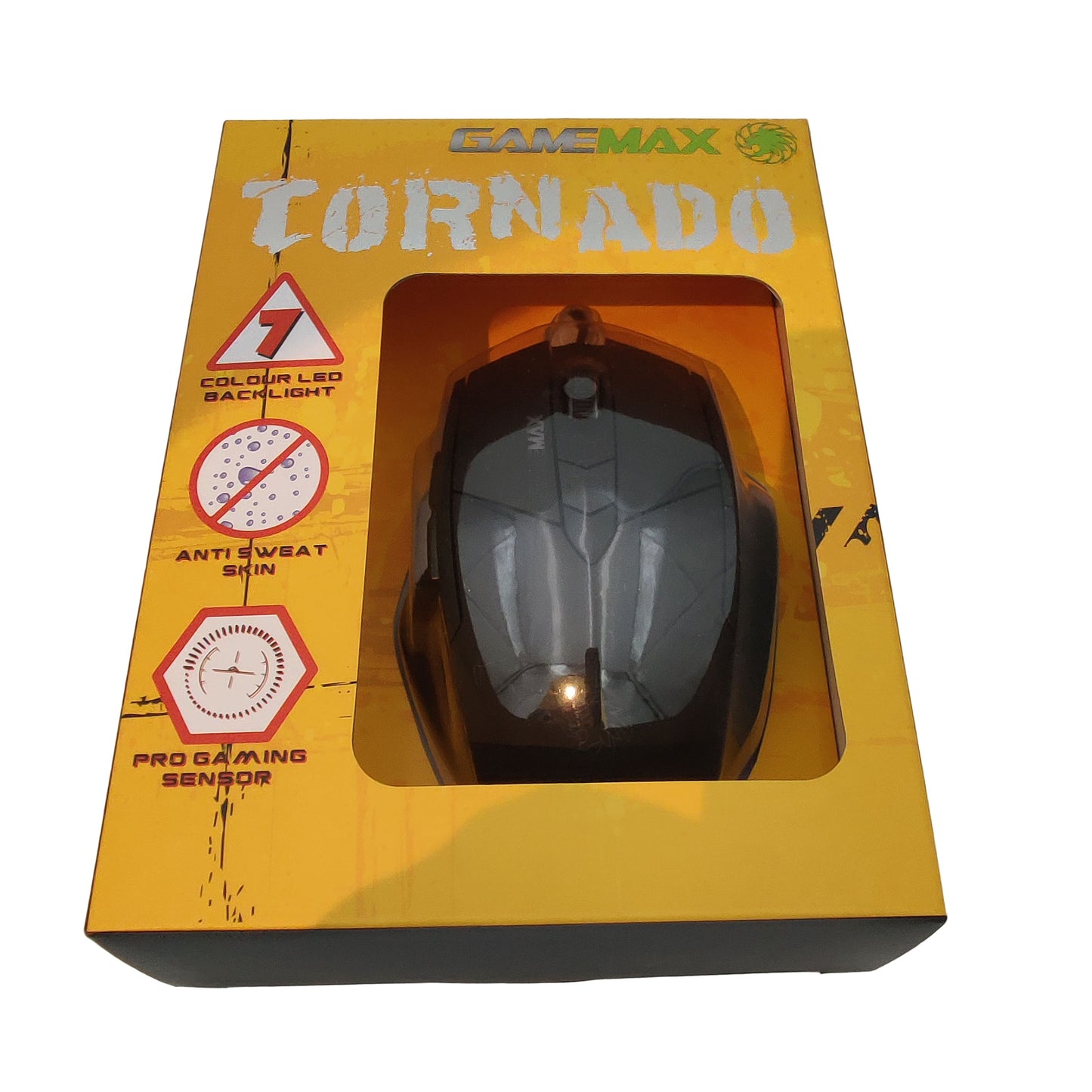 Souris gaming GameMax Tornado avec éclairage LED et capteur pro