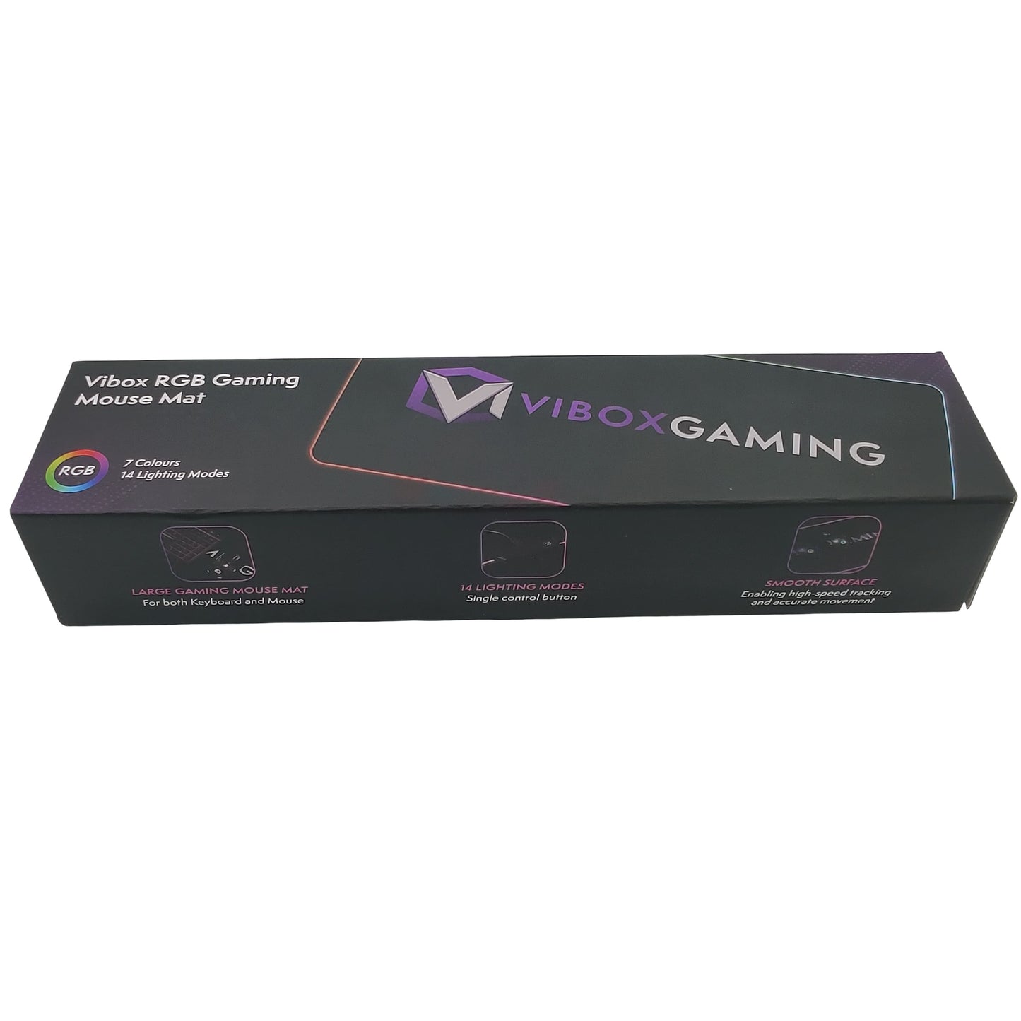 Tapis de souris Vibox RGB Gaming Mouse Mat avec 14 modes d’éclairage