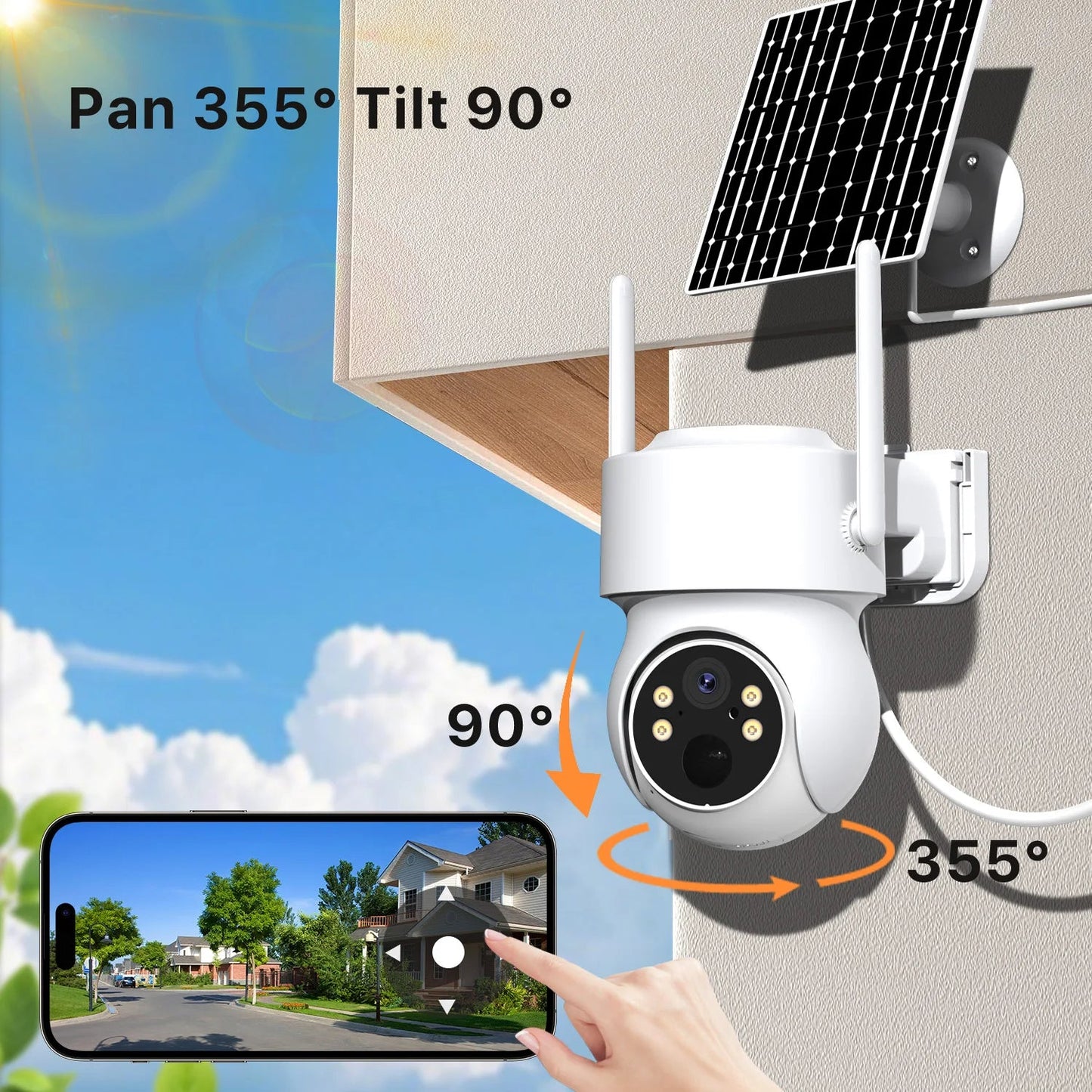 Caméra IP Solaire WiFi Extérieure Surveillance HD – Détection PIR – Vision Nocturne - Caméra IP | DR CLICK Informatique