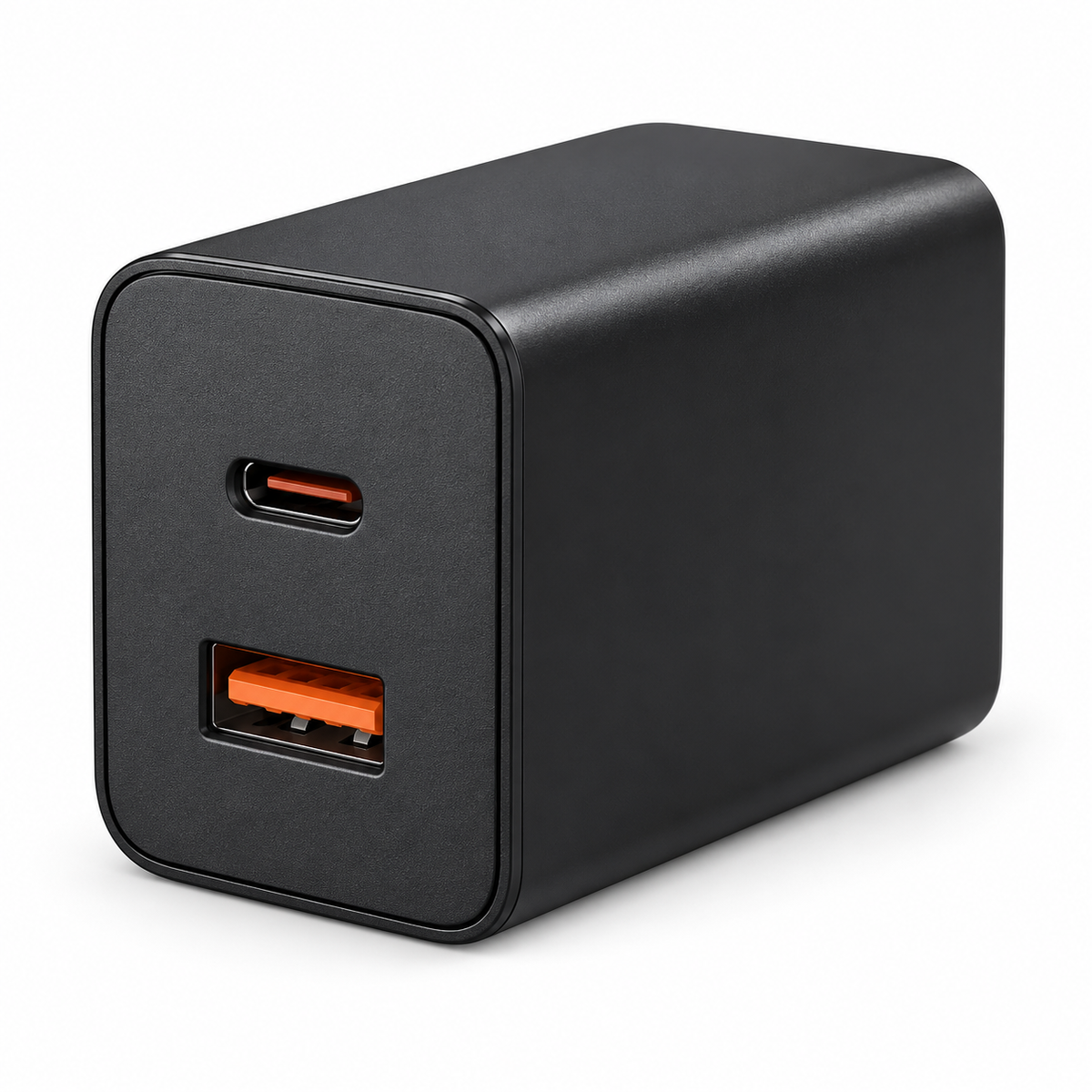 Chargeur secteur USB noir — USB-A et USB-C