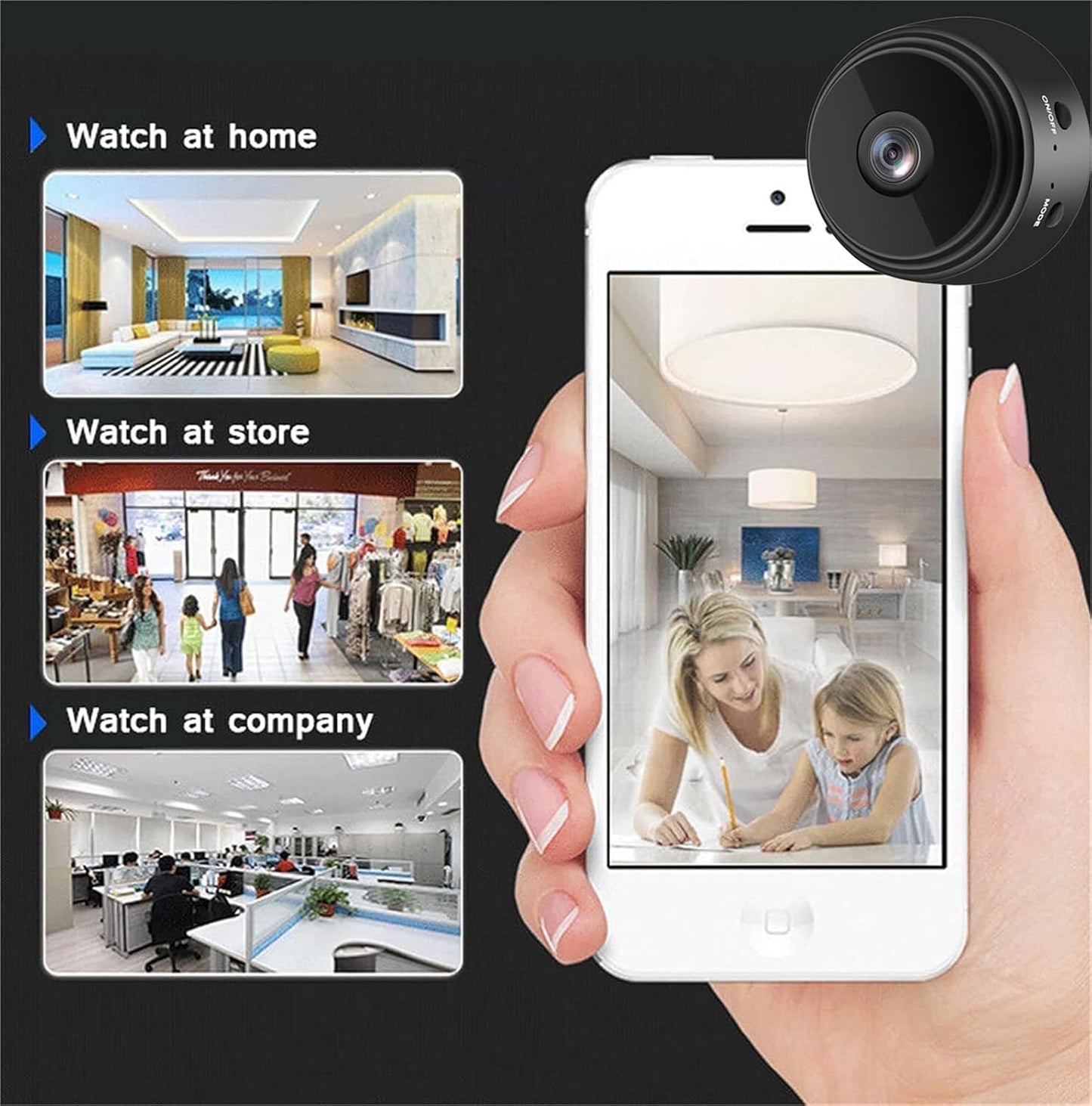 Minluk Magnetic Mini Security Camera, Mini 1080p HD Wireless - Webcam | DR CLICK Informatique