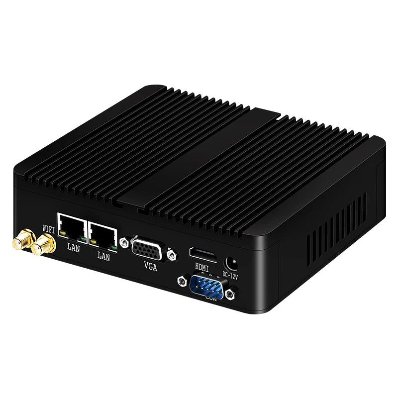 Ports du XCY X30A : HDMI, VGA, USB, COM et double Ethernet