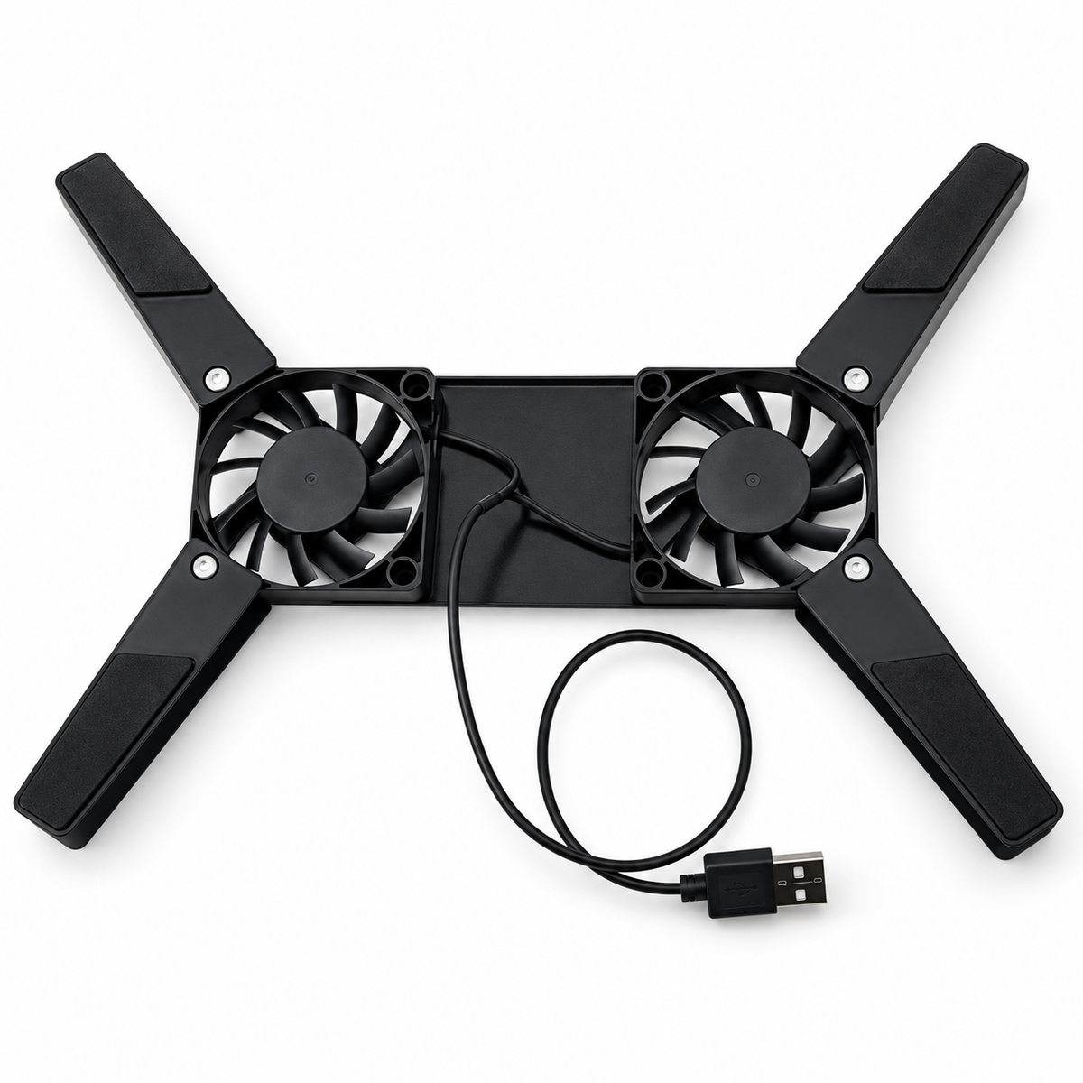Support pliable en X à deux ventilateurs USB