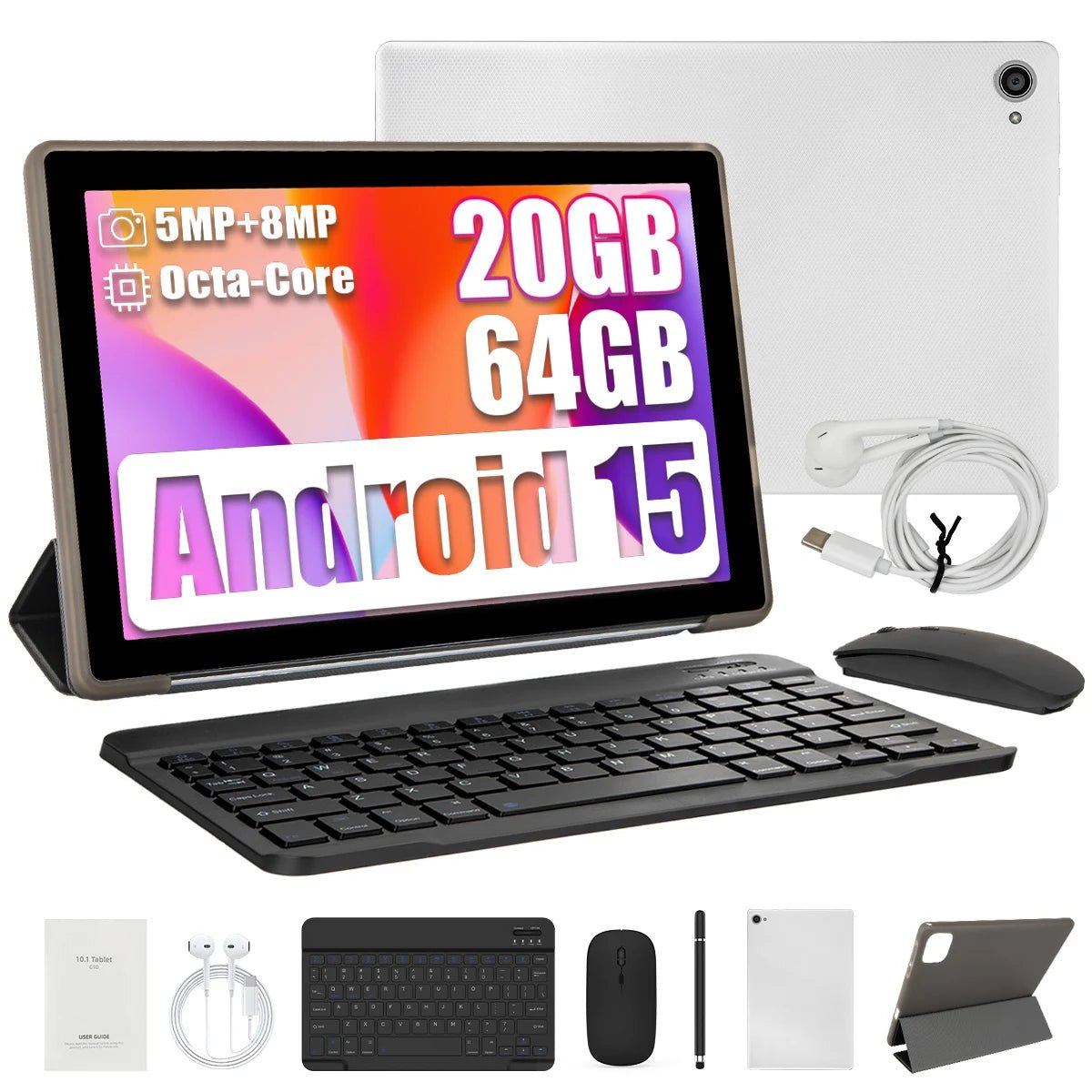 Tablette Android 15 10" 64 Go WiFi 6 Pack Clavier & Stylet (Neuf) - Tablette tactile | DR CLICK Informatique