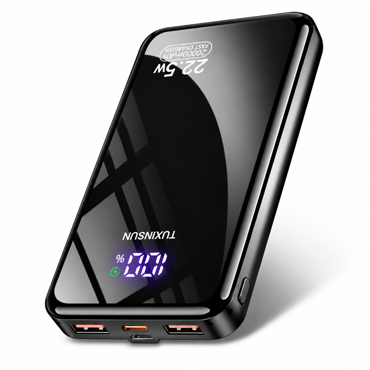 Batterie externe TUXINSUN noire avec affichage LCD