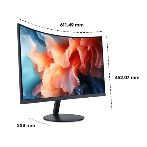 KOORUI Curved PC Monitor - 27 Inch VA Panel, FHD Resolution (1920 x 1080), 1800R, 75Hz, 5ms, HDMI, VGA, Tilt Adjustment, 178° Viewing Angle, Curved PC Gaming Monitor, Black 