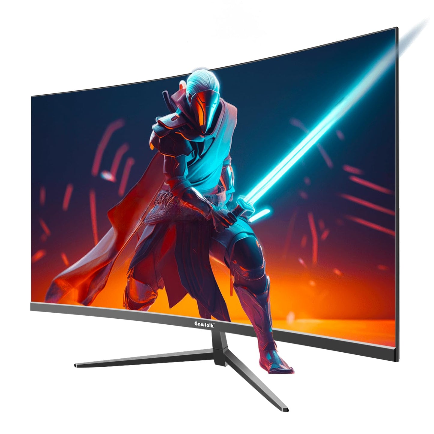 Gawfolk Curved Monitor 32 Inch 75Hz, 1500R Gaming PC Screen QHD (2560 x 1440p), Frameless Computer Monitor with FreeSync and Eye Care Technology, VESA Support 