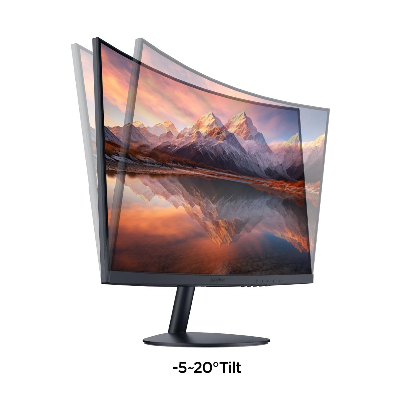 KOORUI Curved PC Monitor - 27 Inch VA Panel, FHD Resolution (1920 x 1080), 1800R, 75Hz, 5ms, HDMI, VGA, Tilt Adjustment, 178° Viewing Angle, Curved PC Gaming Monitor, Black 