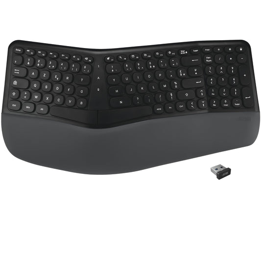 APM Clavier Ergonomique sans-Fil, Récepteur 2.4 GHz, Repose Poignet intégr