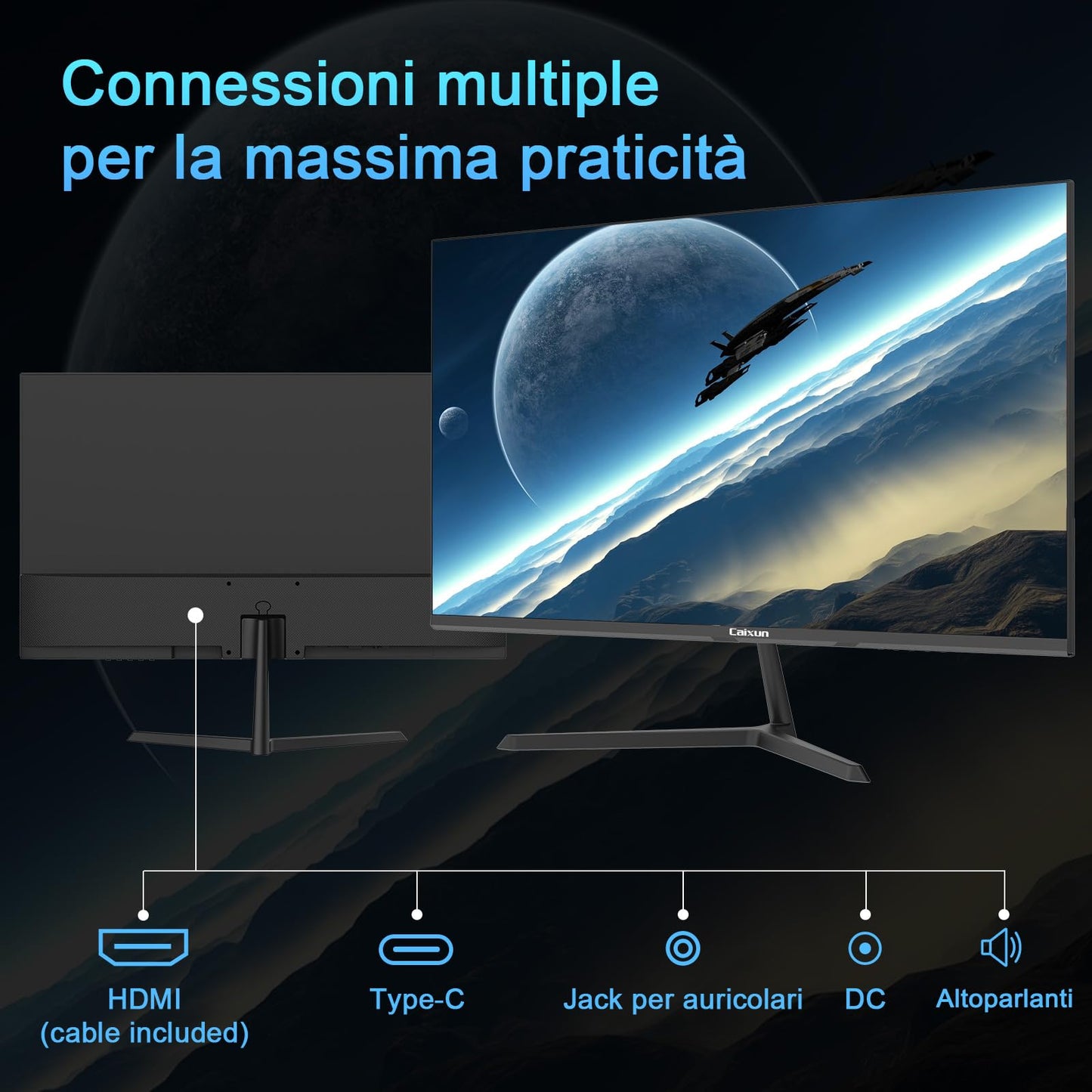 Monitor para juegos de PC Minifire de 22 pulgadas FHD (1920 x 1080), IPS, 75 Hz, VGA y HDMI