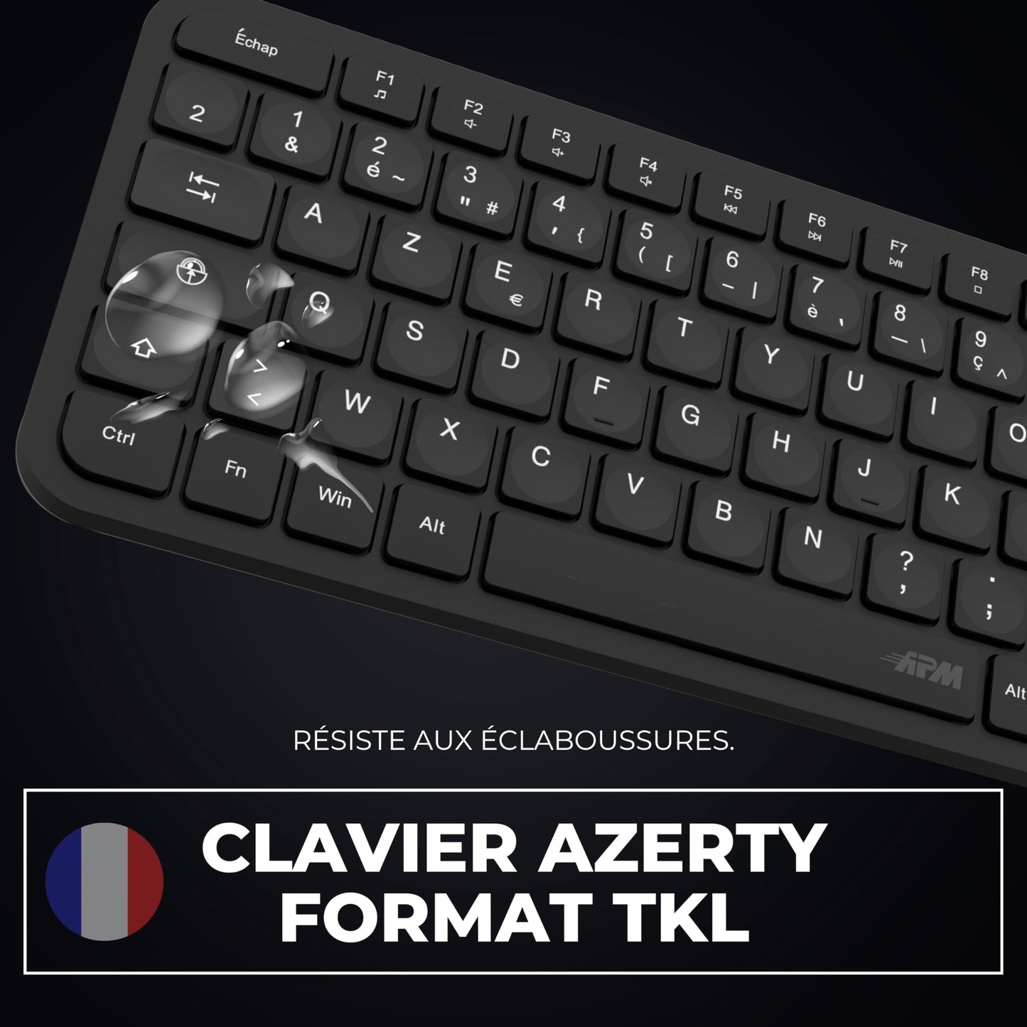 APM Clavier Ergonomique sans-Fil, Récepteur 2.4 GHz, Repose Poignet intégr