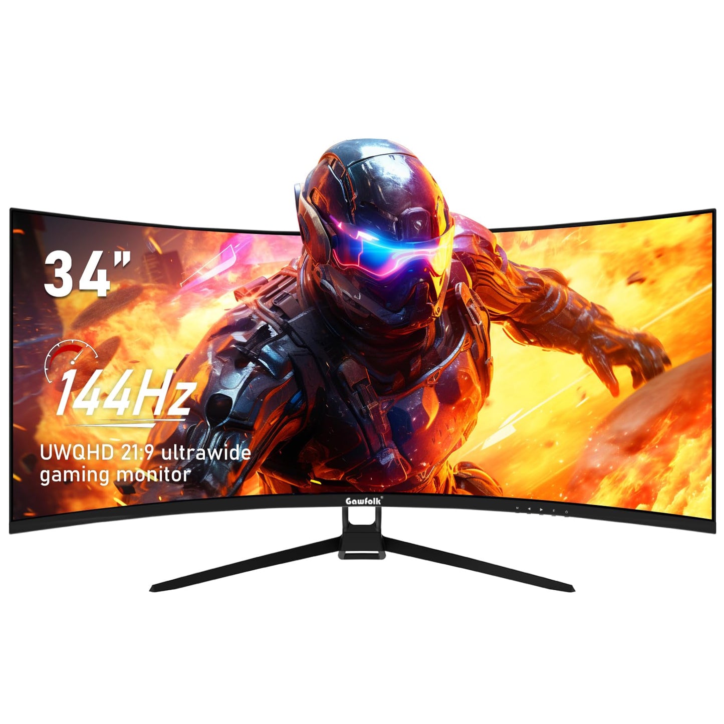 Gawfolk Curved Monitor 32 Inch 75Hz, 1500R Gaming PC Screen QHD (2560 x 1440p), Frameless Computer Monitor with FreeSync and Eye Care Technology, VESA Support 