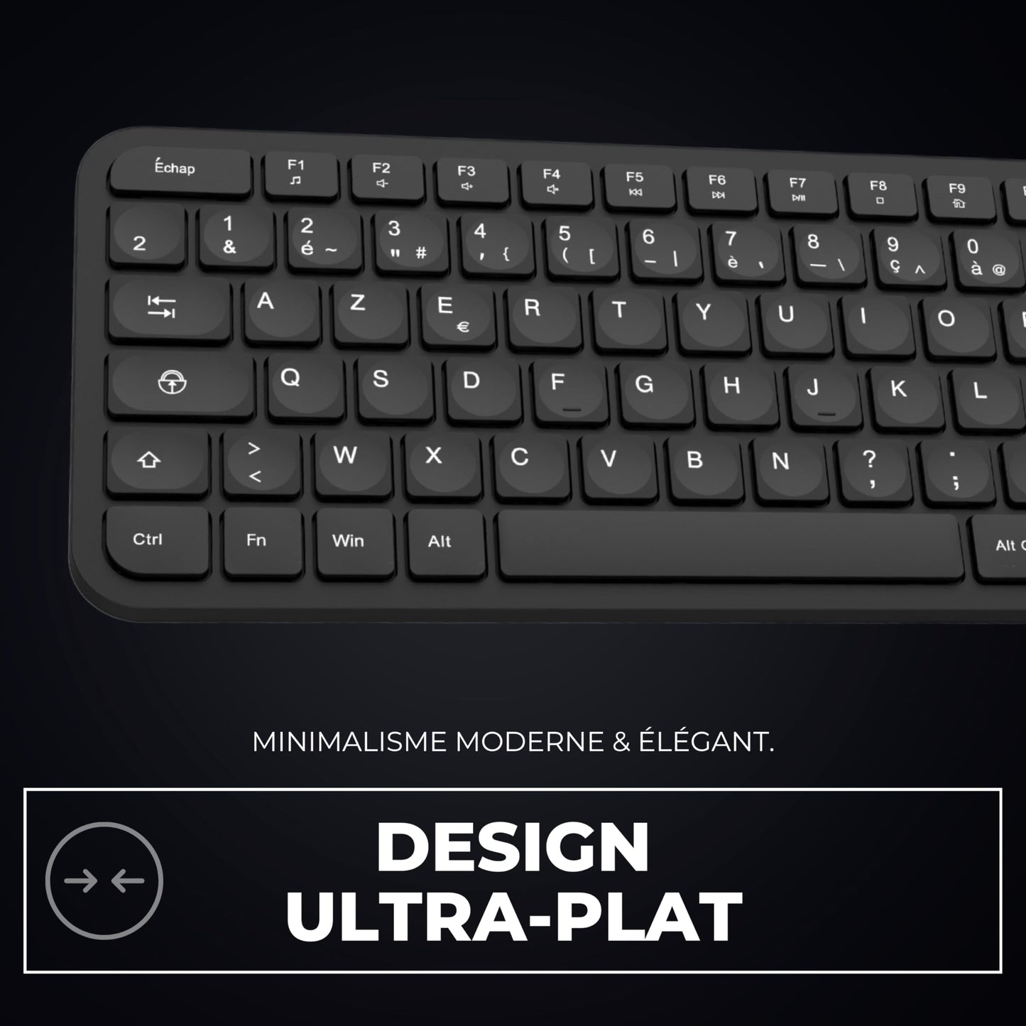 APM Clavier Ergonomique sans-Fil, Récepteur 2.4 GHz, Repose Poignet intégr