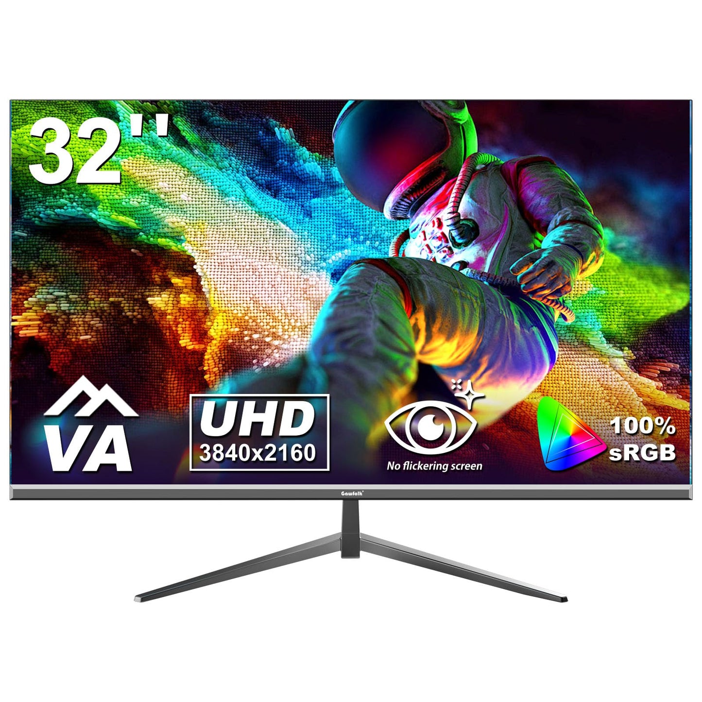 Gawfolk Curved Monitor 32 Inch 75Hz, 1500R Gaming PC Screen QHD (2560 x 1440p), Frameless Computer Monitor with FreeSync and Eye Care Technology, VESA Support 