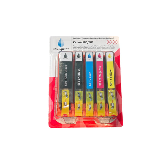 Pack Cartouches Canon 580 581 Compatible – PGI-580 CLI-581 TS TR