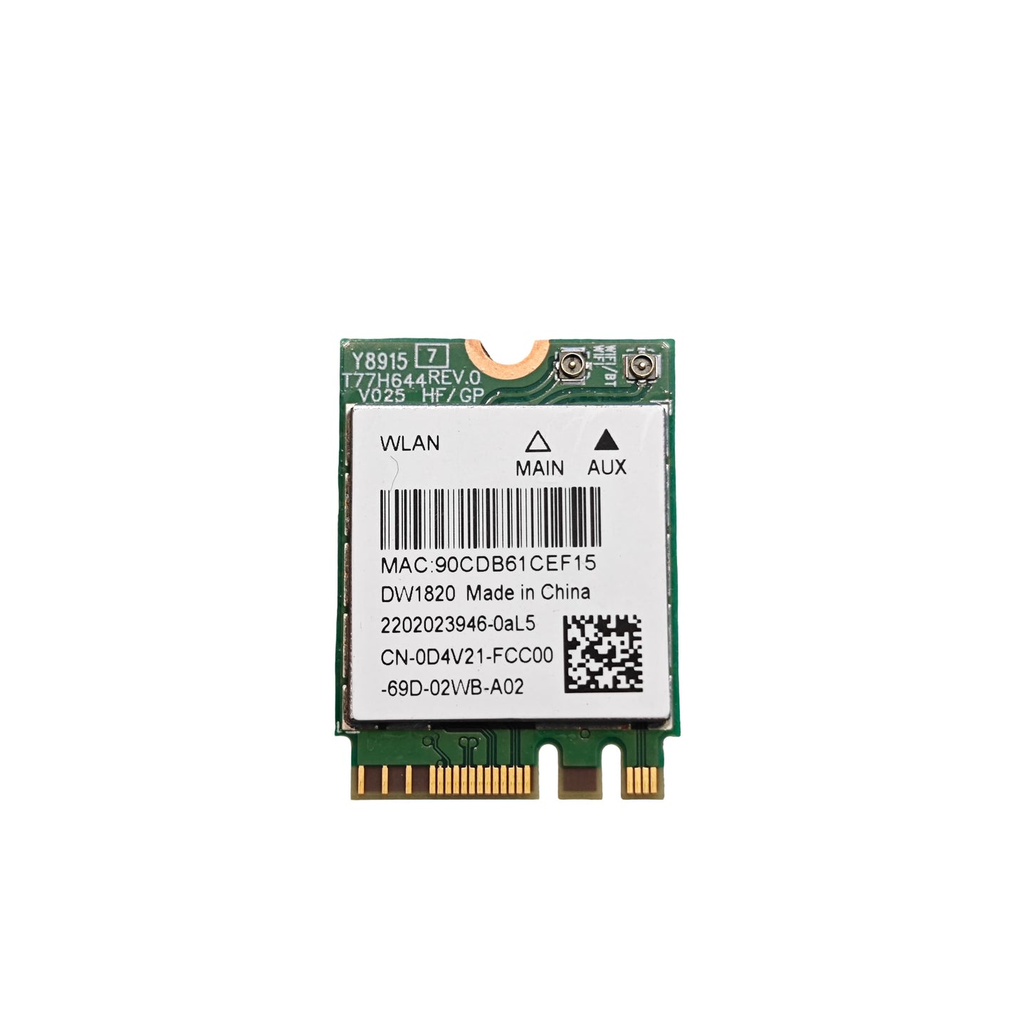Carte Wi-Fi Dell DW1820 Qualcomm QCNFA344A M.2 Bluetooth (Reconditionné)