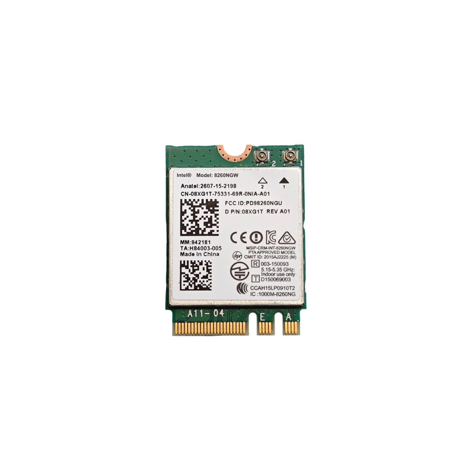 Carte Wi-Fi Intel Wireless-AC 8260 8260NGW M.2 Bluetooth (Reconditionné)