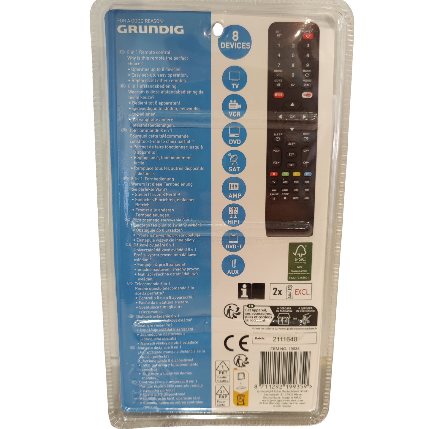Grundig telecommande Universelle 8-en-1