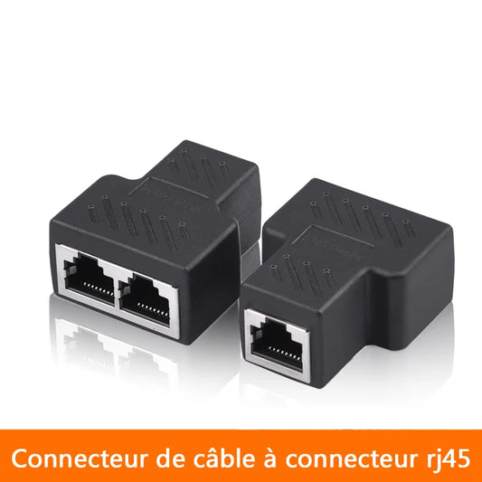 1 à 2 entrées réseau LAN câble Ethernet femelle Cat6 RJ45UTP Cat7 5e connecteur