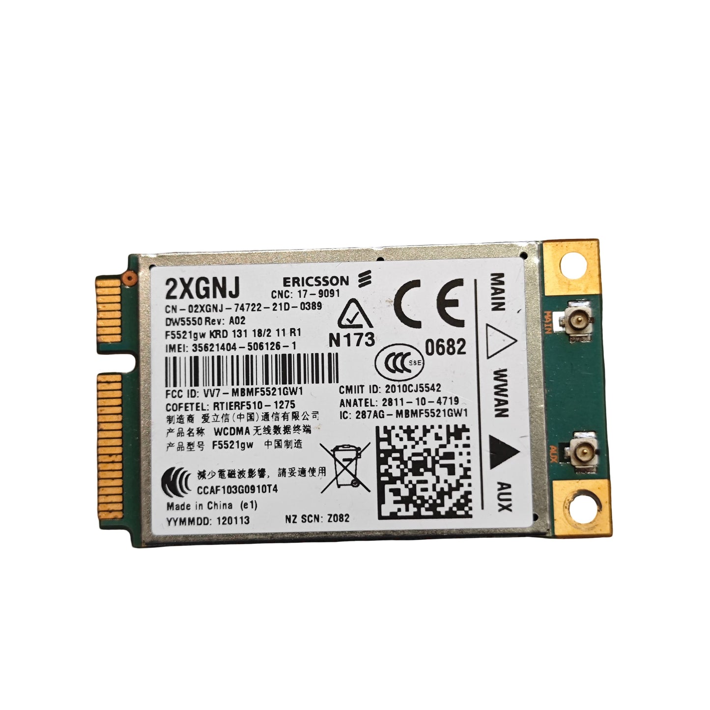 Module WWAN 4G LTE Ericsson DW5550 Dell 2XGNJ M.2 NGFF (Reconditionné)