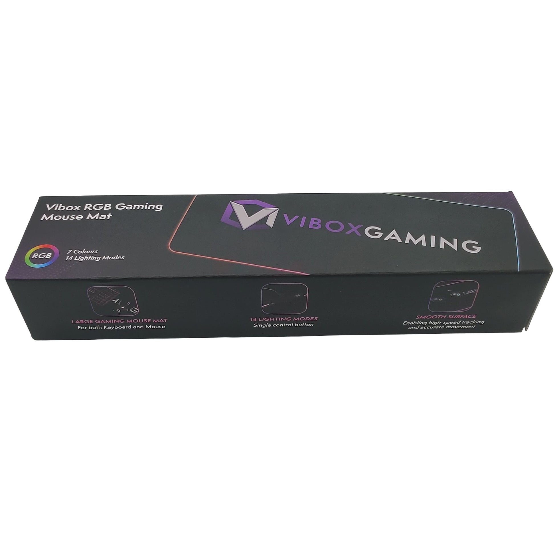 Tapis de souris Vibox RGB Gaming Mouse Mat avec 14 modes d’éclairage