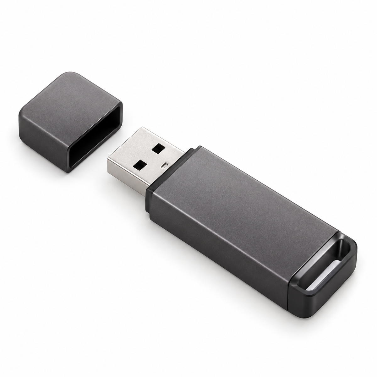 Clé USB en métal gris — 32 Go ou 64 Go