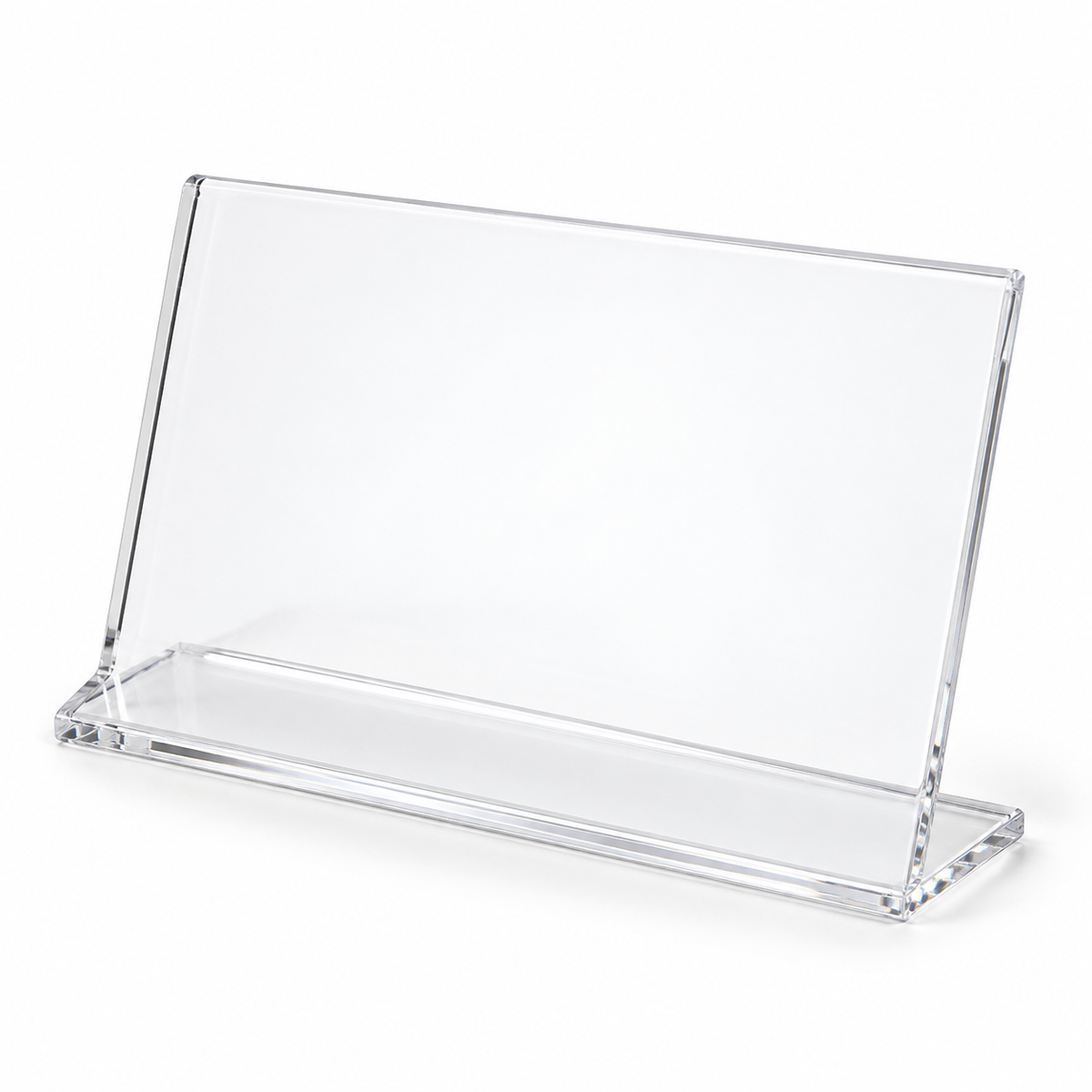 Présentoir de table transparent — 130 × 95 × 32 mm
