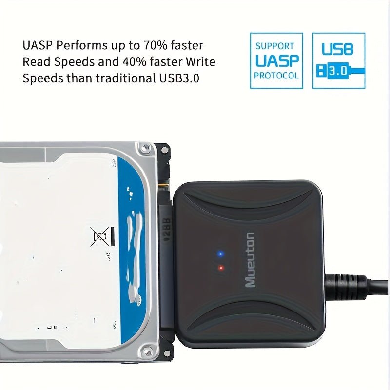 Adaptateur SATA vers USB 3.0 Mueuton – Lecteur HDD/SSD SATA III UASP - Câbles & accessoires PC | DR CLICK Informatique