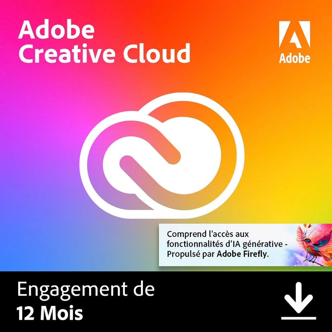 Adobe Creative Cloud All Apps | 1 an | PC/Mac | Téléchargement E - mail en 2H Max - Logiciel Image & Son | DR CLICK Informatique