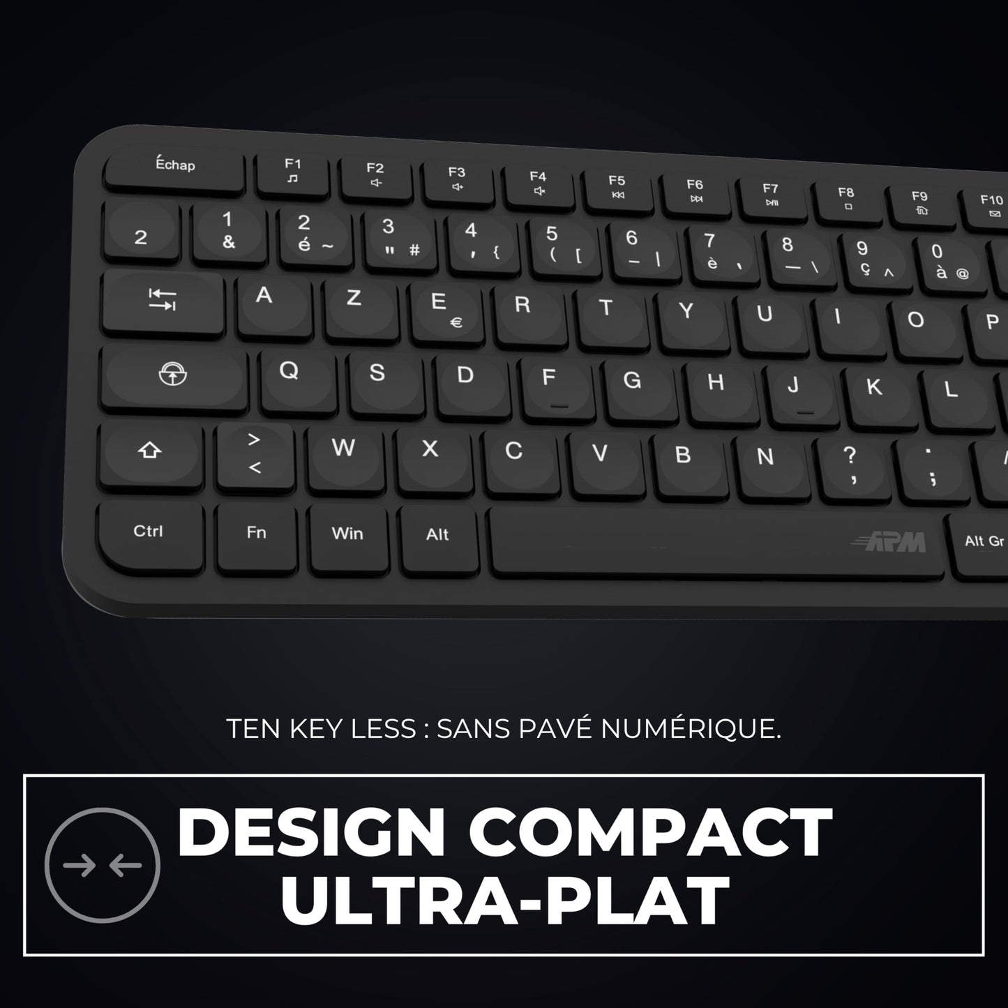 APM Clavier Ergonomique sans - Fil, Récepteur 2.4 GHz, Repose Poignet intégr - Clavier & souris | DR CLICK Informatique