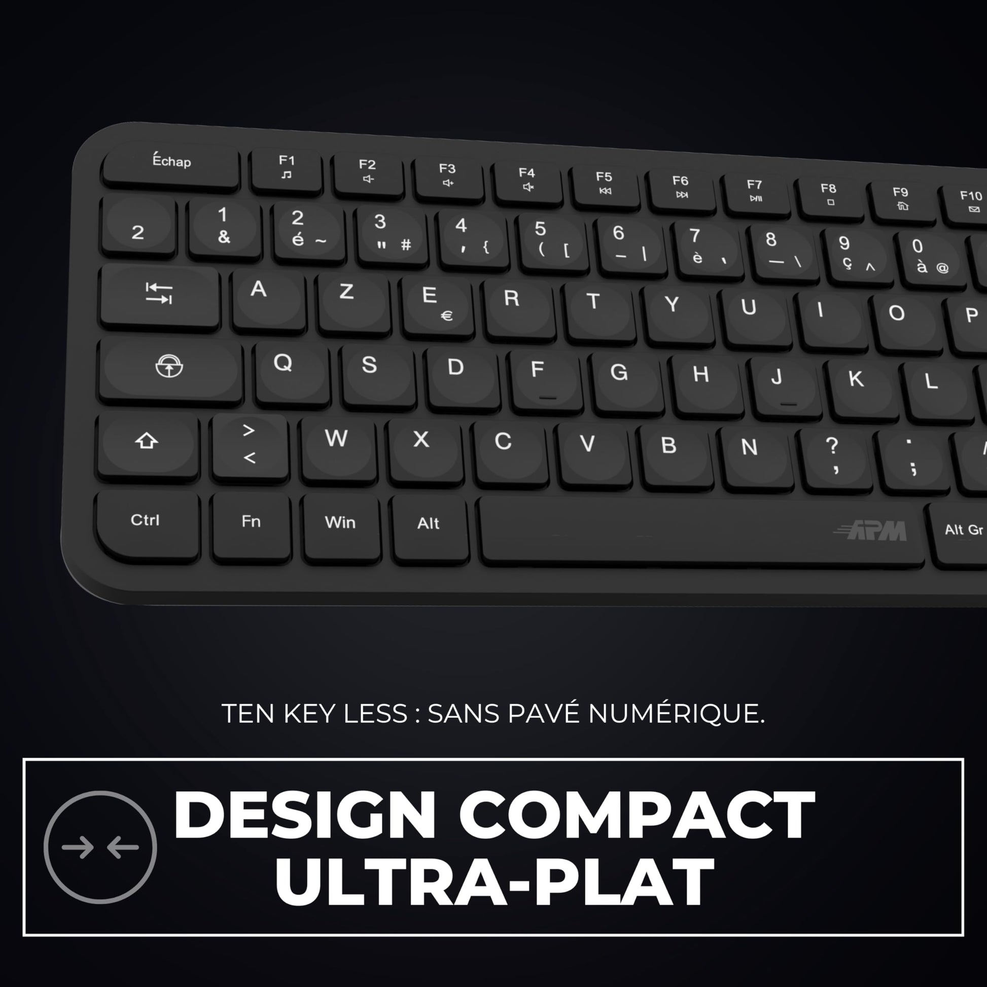 APM Clavier Ergonomique sans - Fil, Récepteur 2.4 GHz, Repose Poignet intégr - Clavier & souris | DR CLICK Informatique