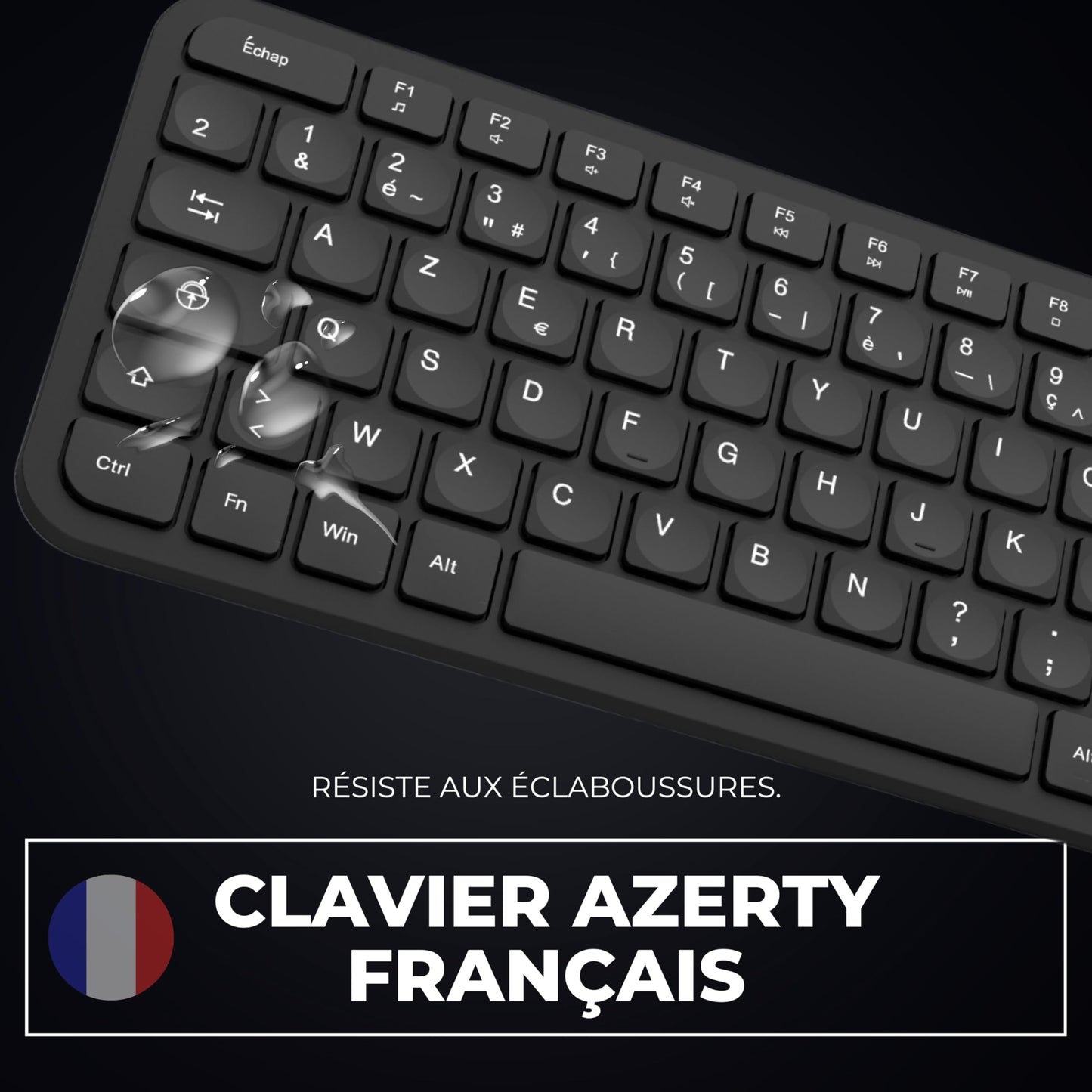 APM Clavier Ergonomique sans - Fil, Récepteur 2.4 GHz, Repose Poignet intégr - Clavier & souris | DR CLICK Informatique
