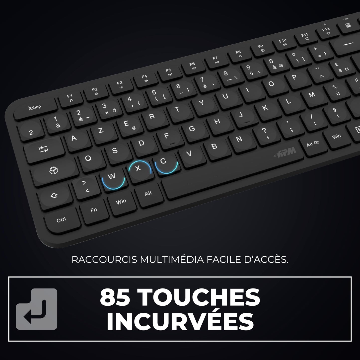 APM Clavier Ergonomique sans - Fil, Récepteur 2.4 GHz, Repose Poignet intégr - Clavier & souris | DR CLICK Informatique