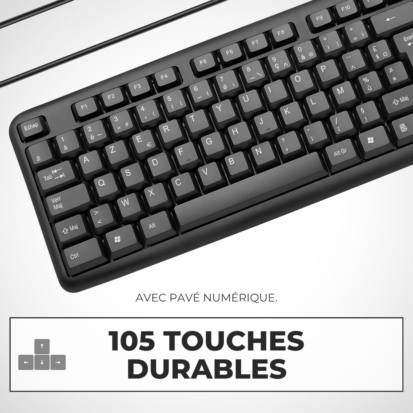 APM Clavier Ergonomique sans - Fil, Récepteur 2.4 GHz, Repose Poignet intégr - Clavier & souris | DR CLICK Informatique