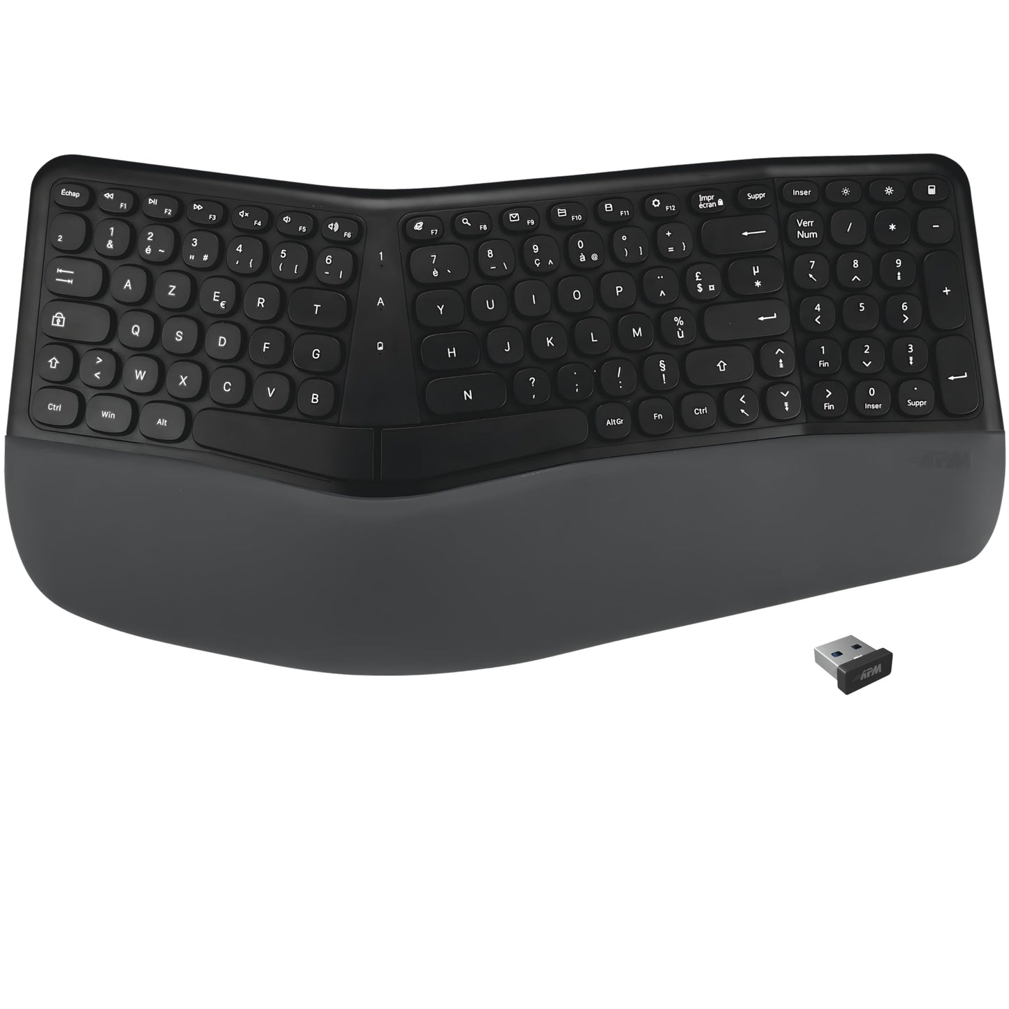 APM Clavier Ergonomique sans - Fil, Récepteur 2.4 GHz, Repose Poignet intégr - Clavier & souris | DR CLICK Informatique