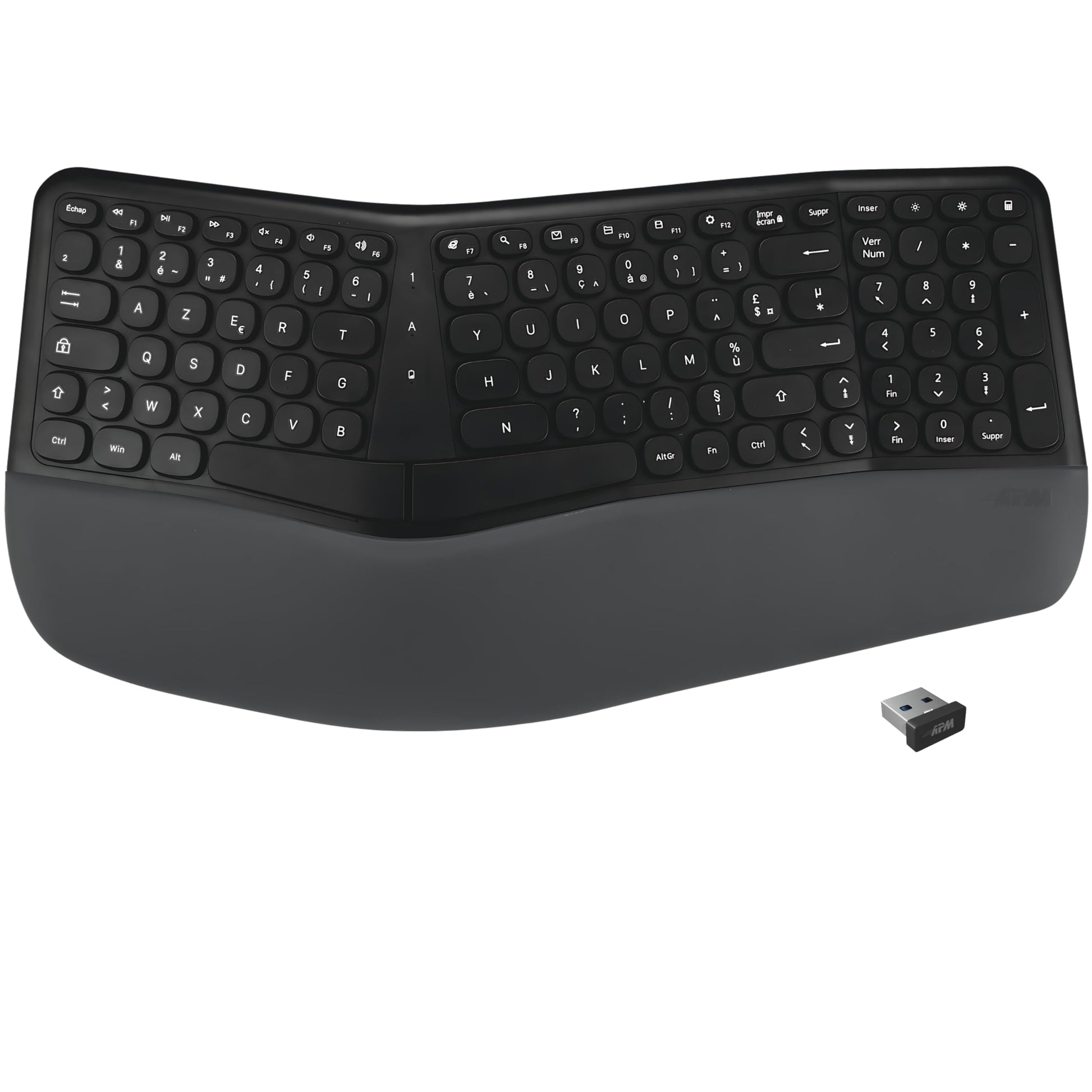 APM Clavier Ergonomique sans - Fil, Récepteur 2.4 GHz, Repose Poignet intégr - Clavier & souris | DR CLICK Informatique