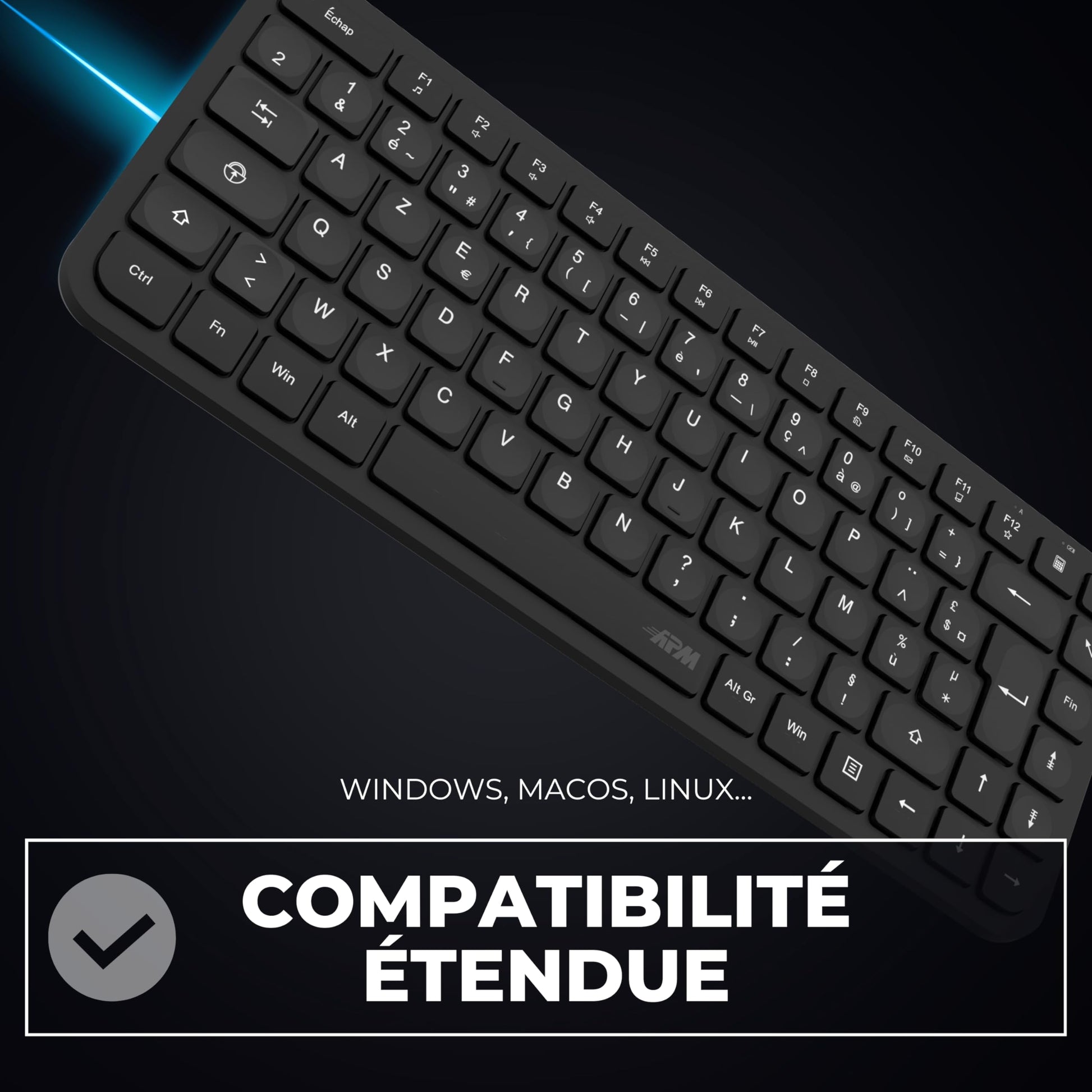 APM Clavier Ergonomique sans - Fil, Récepteur 2.4 GHz, Repose Poignet intégr - Clavier & souris | DR CLICK Informatique