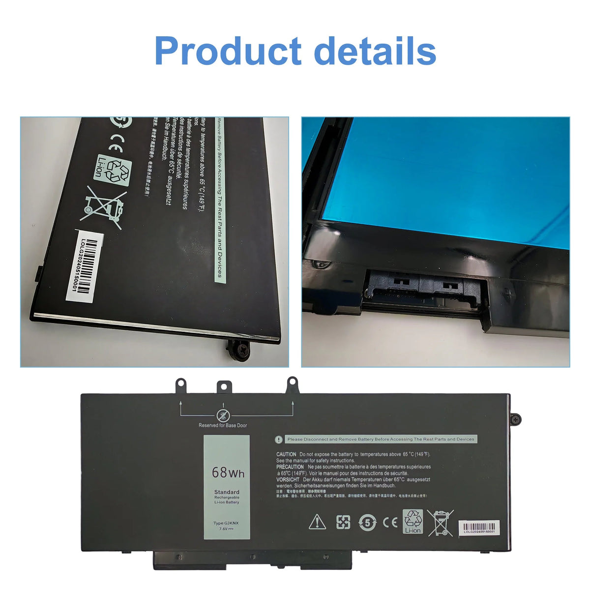 Batterie Dell GJKNX 68Wh 7,6V – Latitude & Precision - Batterie PC portable | DR CLICK Informatique