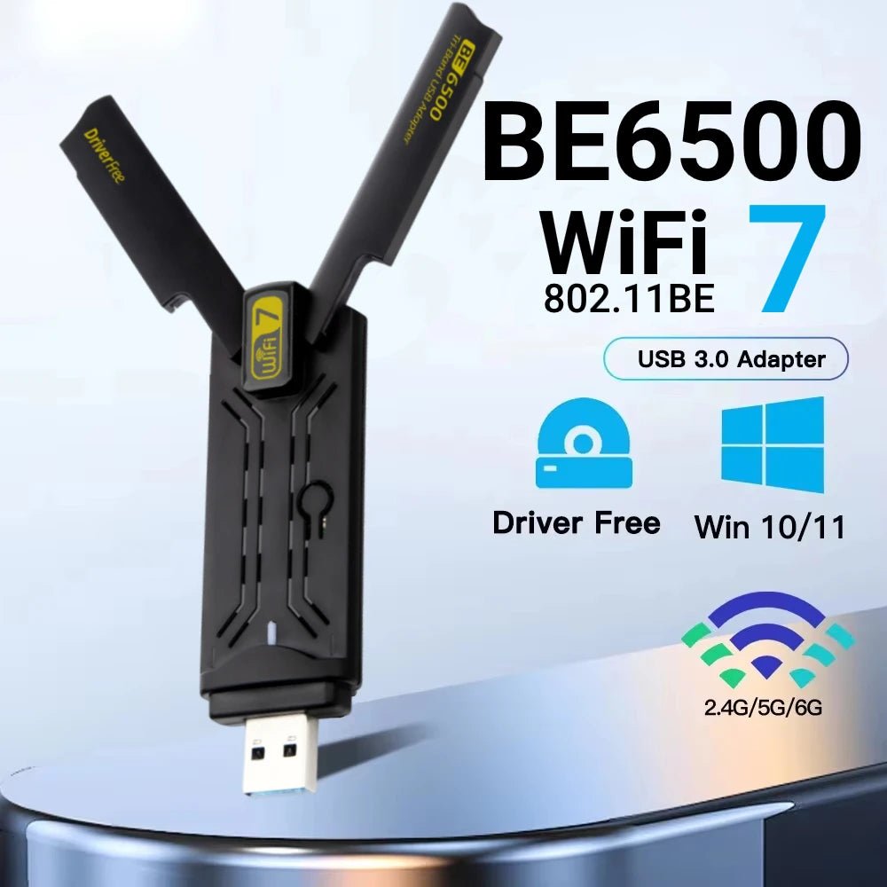BE6500 Wifi 7 carte réseau 2.4G/5G/6Ghz Wi - Fi Dongle 900Mbps Usb 3.0 adaptateur avec antennes à Gain élevé pour PC/ordinateur portable pilote gratuit - Routeur wifi et adaptateur wi - fi | DR CLICK Informatique
