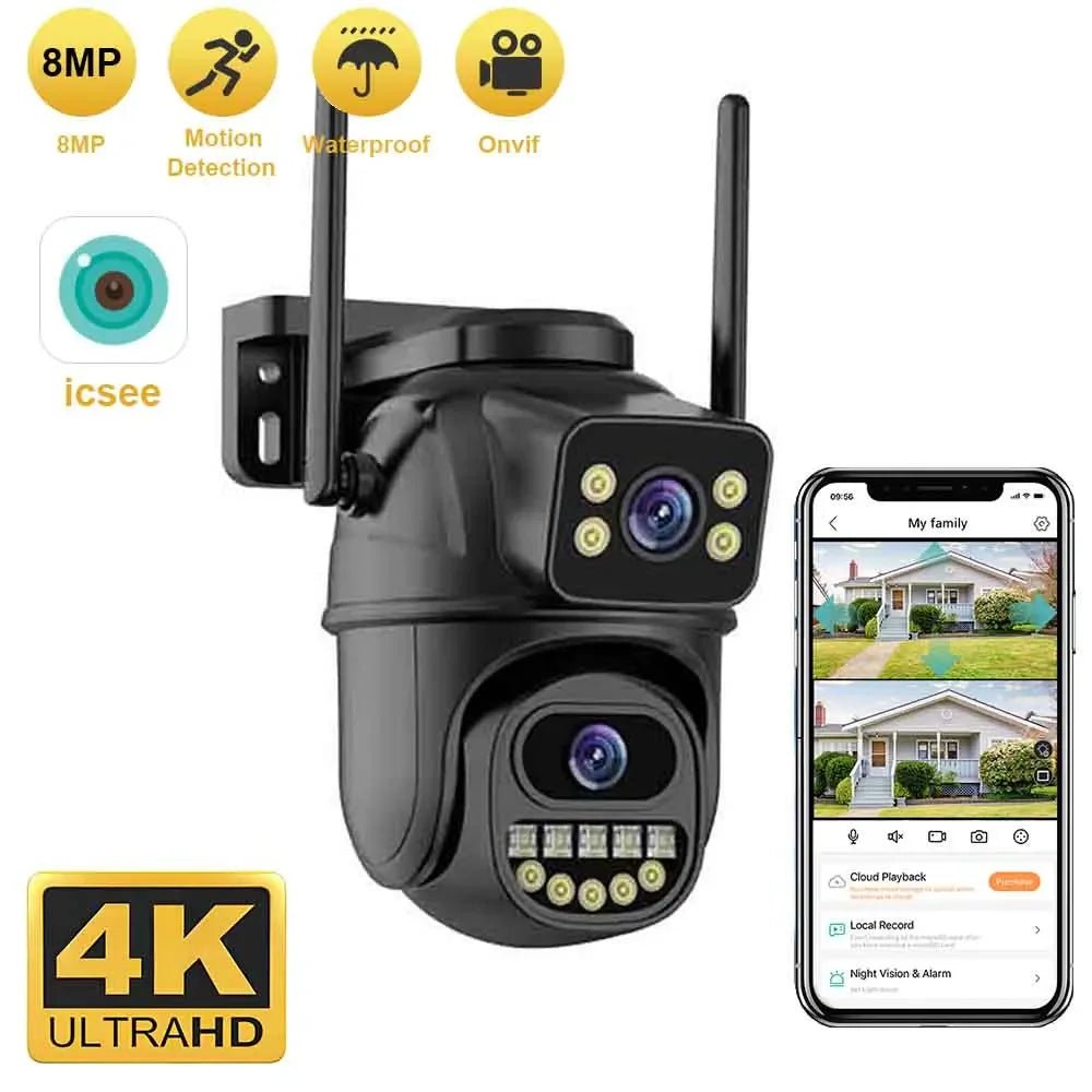 BELIA Caméra de surveillance WiFi 4K – 8 MP, double objectif, PTZ, extérieure IP66 - Caméra IP | DR CLICK Informatique