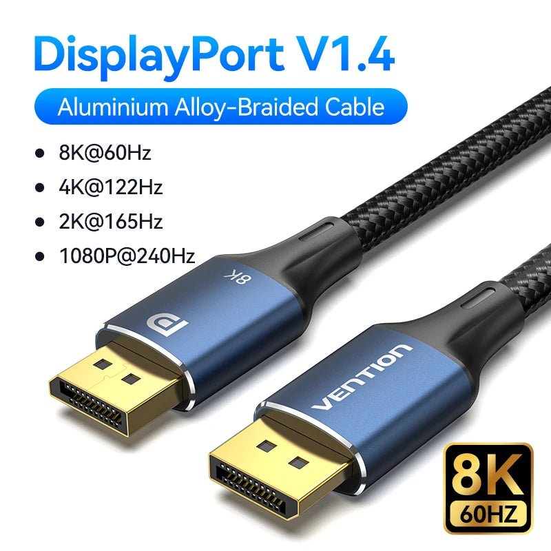 Câble DisplayPort VENTION – DP 1.4 8K ou DP 1.2 4K – 1,5 m - Câbles & accessoires PC | DR CLICK Informatique
