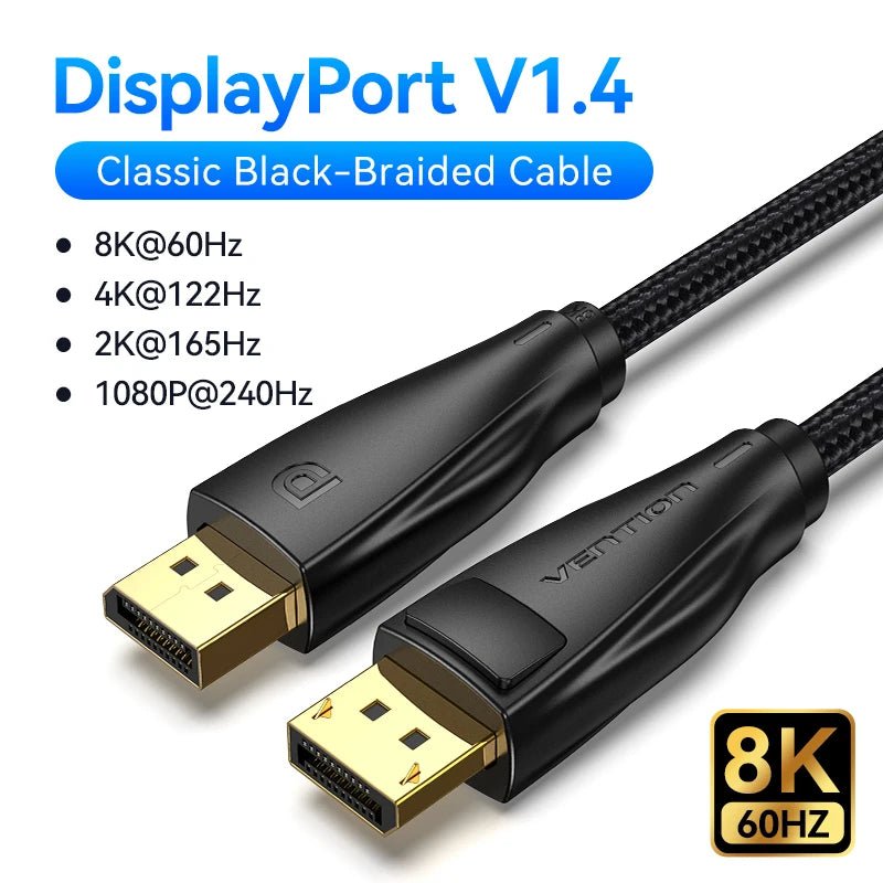 Câble DisplayPort VENTION – DP 1.4 8K ou DP 1.2 4K – 1,5 m - Câbles & accessoires PC | DR CLICK Informatique