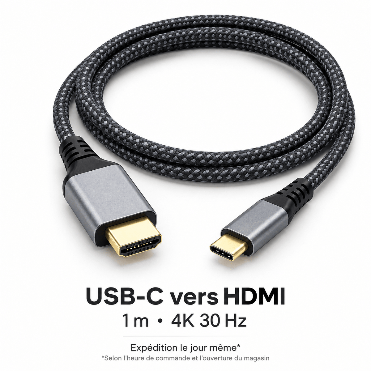 Câble UGOURD USB-C vers HDMI – 1 m – 4K 30 Hz - Câbles vidéo | DR CLICK Informatique