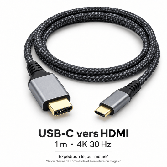 Câble UGOURD USB-C vers HDMI – 1 m – 4K 30 Hz - Câbles vidéo | DR CLICK Informatique