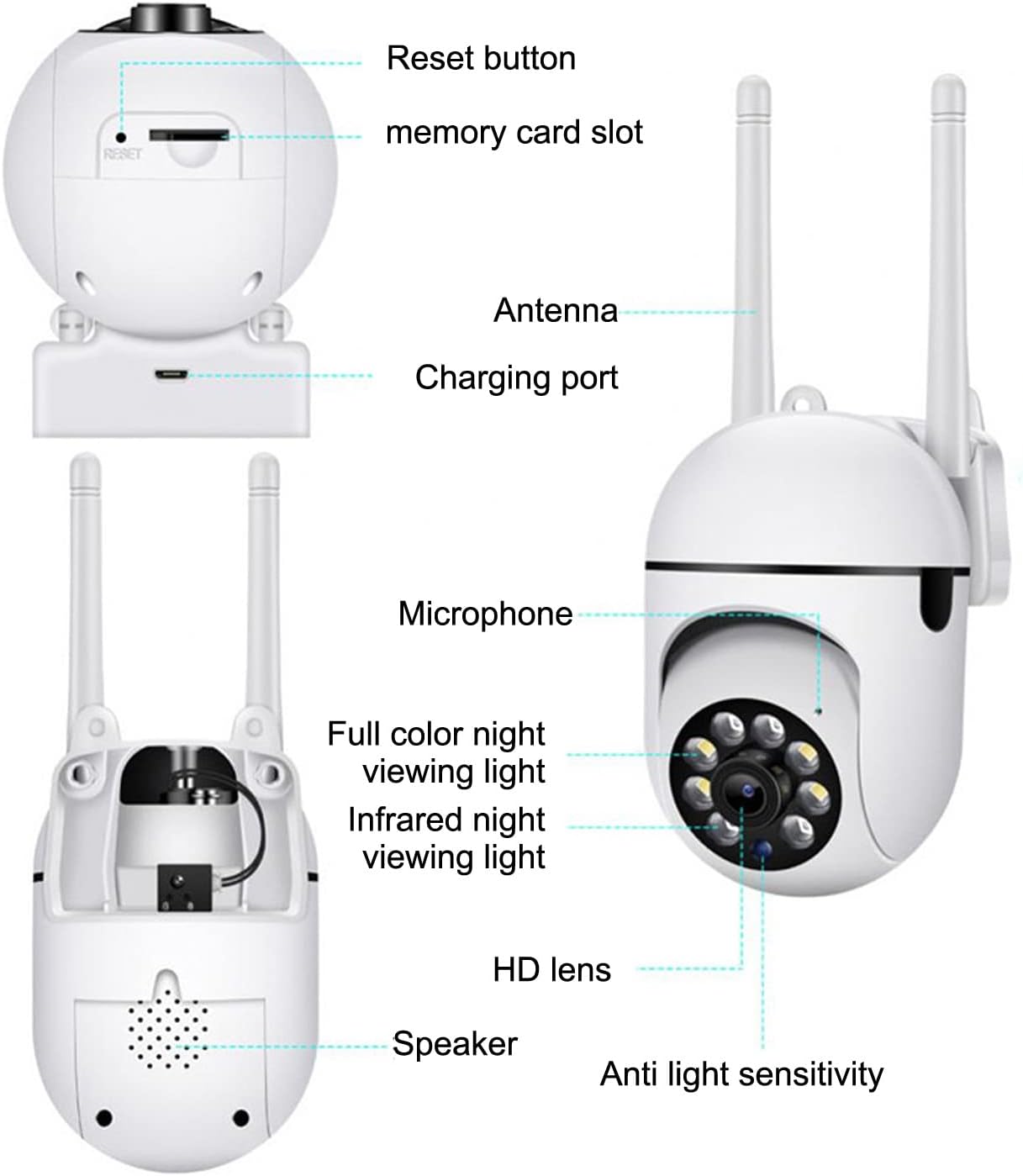 Caméra de Sécurité 1080p – Vision 360°, Vision Nocturne Couleur, Audio Bidirectionnel - Caméra IP | DR CLICK Informatique