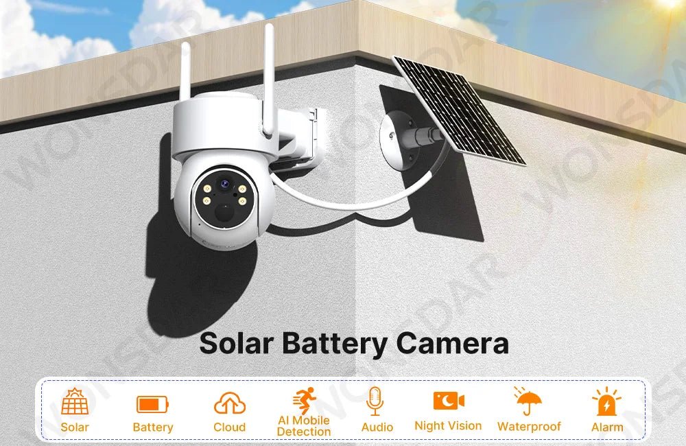 Caméra IP Solaire WiFi Extérieure Surveillance HD – Détection PIR – Vision Nocturne - Caméra IP | DR CLICK Informatique