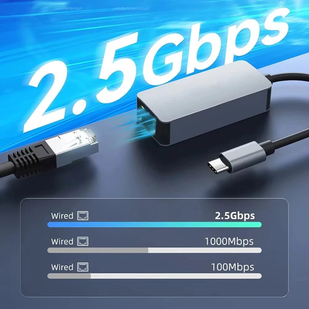 Carte réseau USB - C / USB - A vers RJ45 2.5G – Adaptateur Ethernet 2500 Mbps - Accessoires réseaux | DR CLICK Informatique