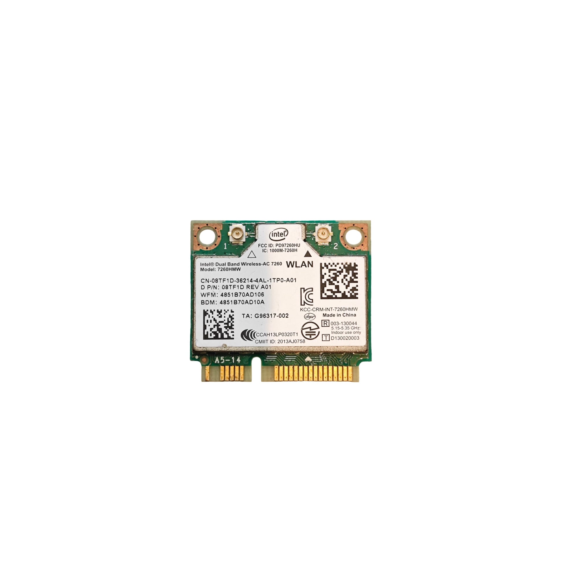 Carte Wi - Fi Intel Dual Band Wireless - AC 7260HMW – Mini PCI - E – Bluetooth 4.0 (Reconditionné) - PC Portables – Pièces détachées | DR CLICK Informatique