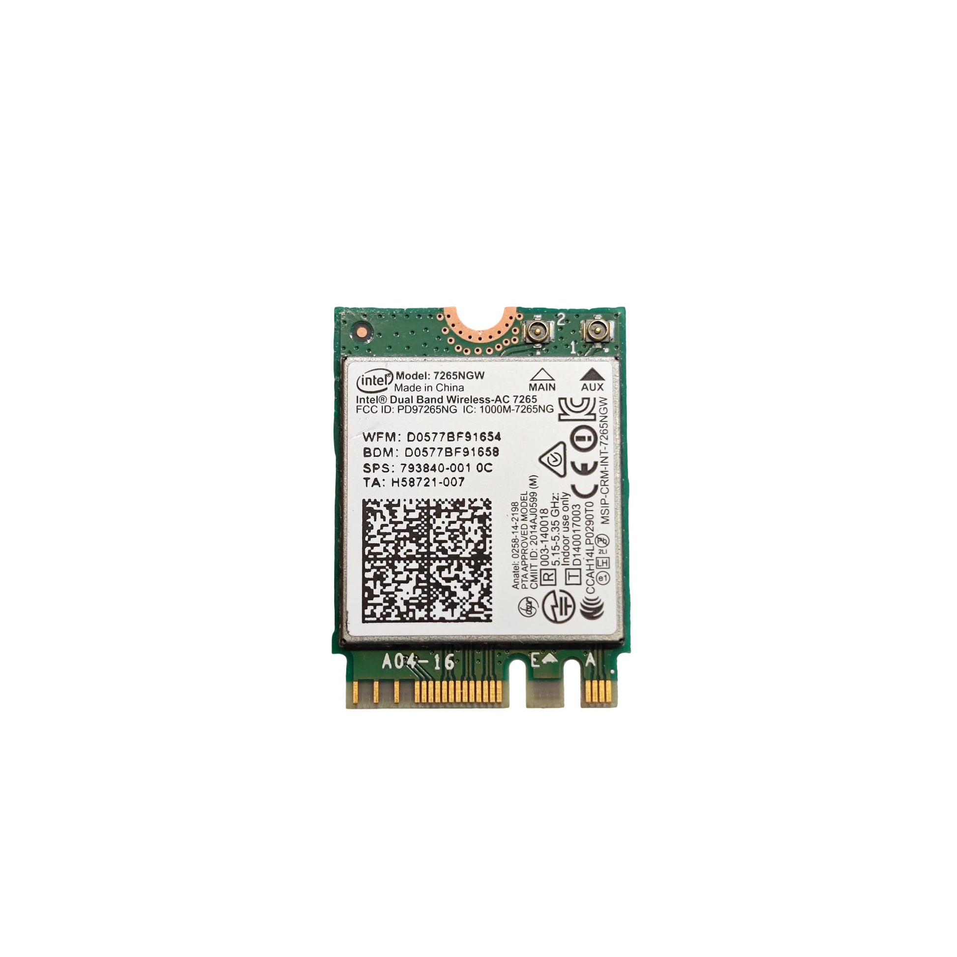 Carte Wi - Fi Intel Wireless - AC 7265 M.2 NGFF Bluetooth 4.0 (Reconditionné) - PC Portables – Pièces détachées | DR CLICK Informatique